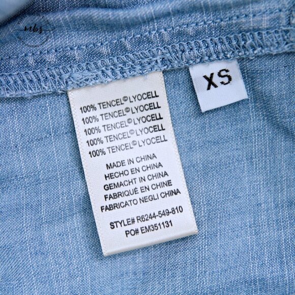 Cloth & Stone Chambray Sleeveless Side Slit Wide Leg Jumpsuit Blue Women XS - Picture 15 of 15